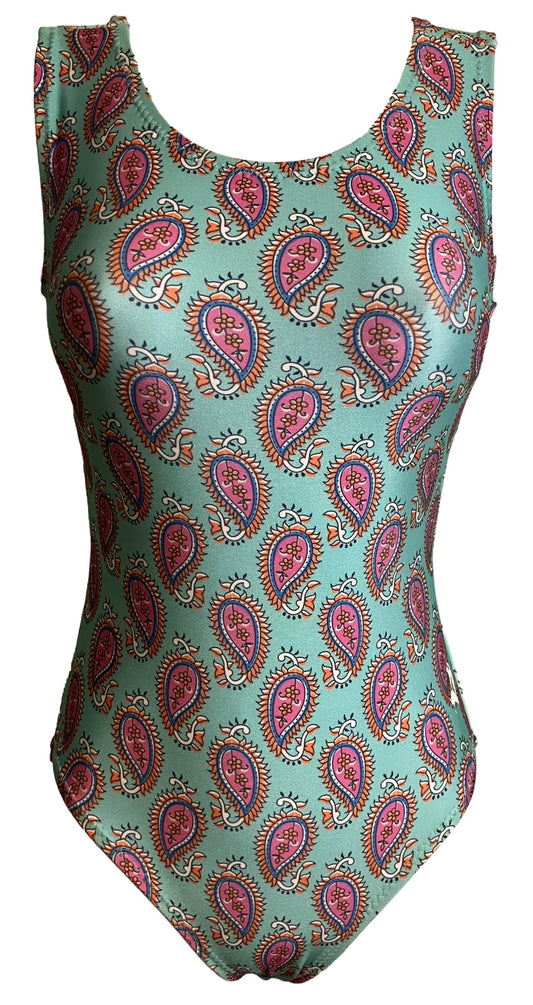 Aqua Paisley Leotard