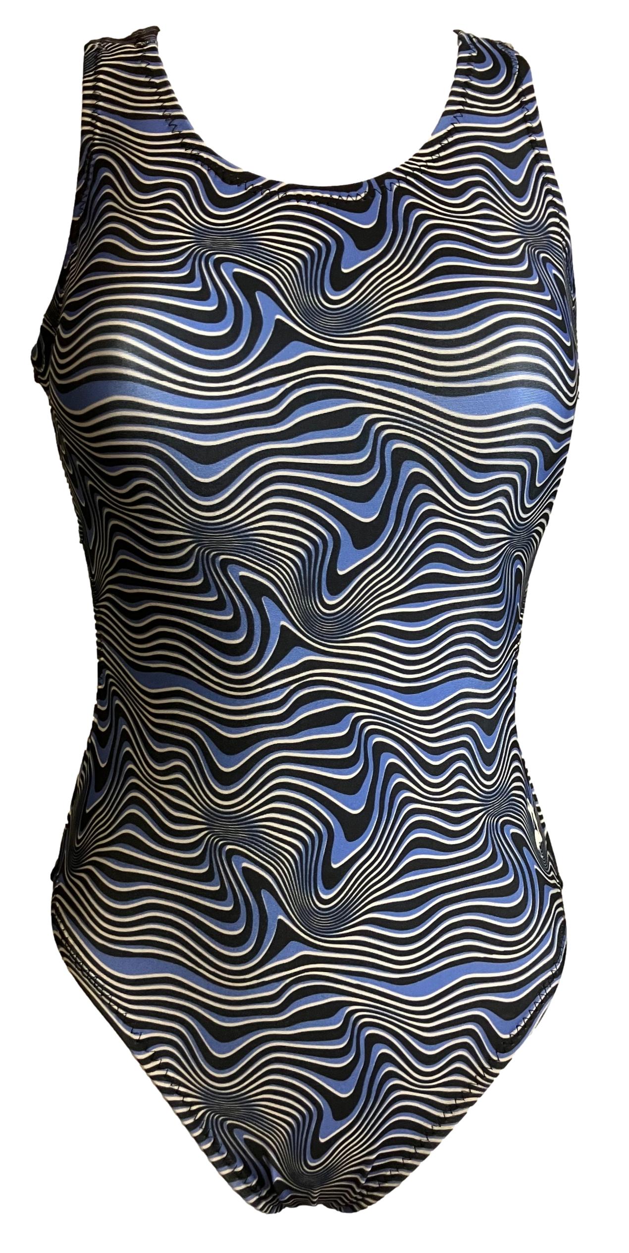 Front Purple Black Swirl front Funky Funky Leotard