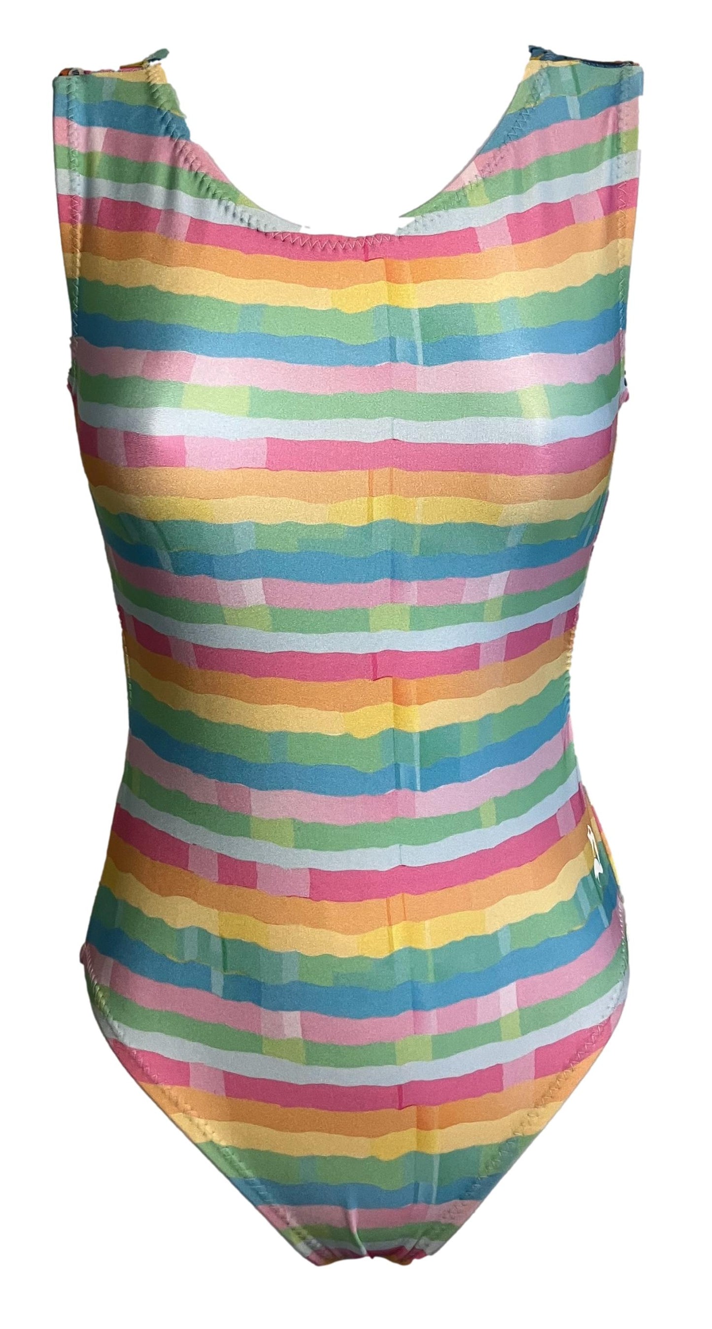 Rainbow Front Foxy's Vice Versa Rainbow Palm Leotard