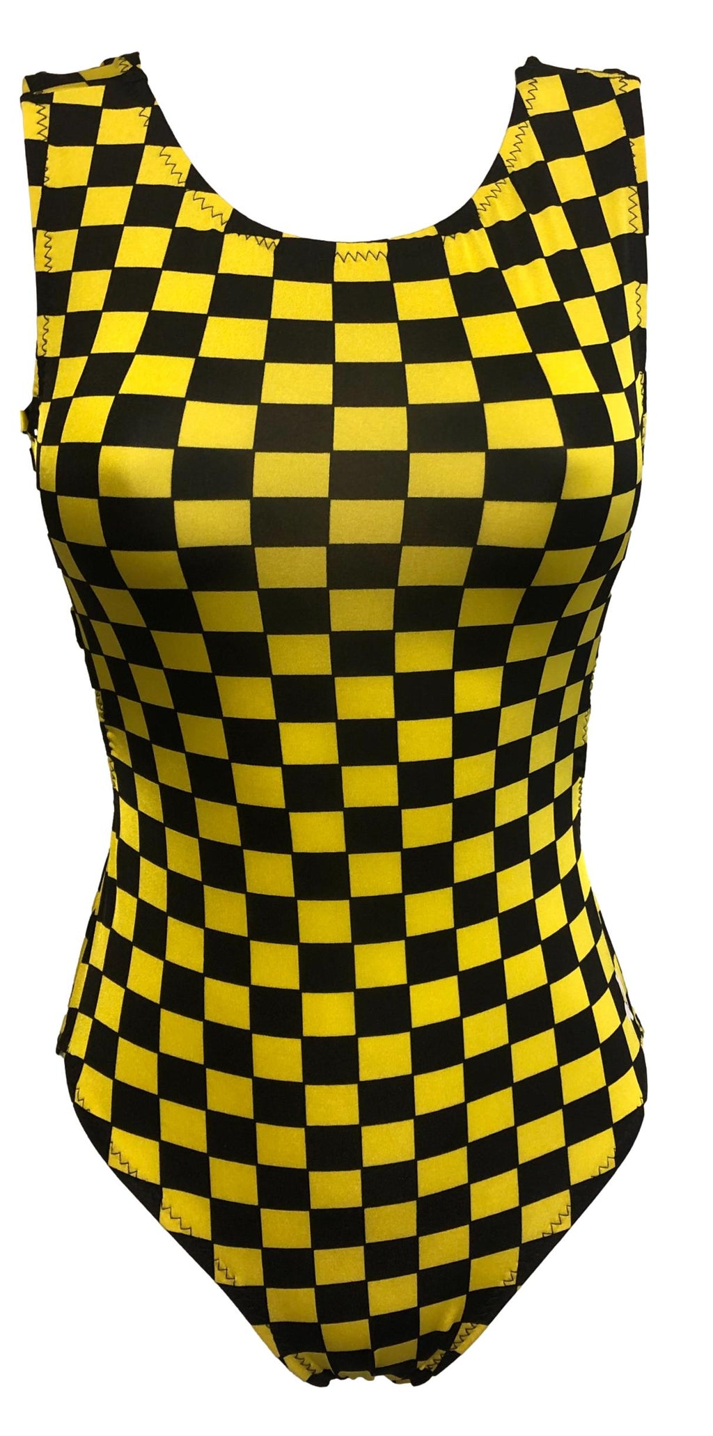 Yellow checkered taxi Leotard for girls 