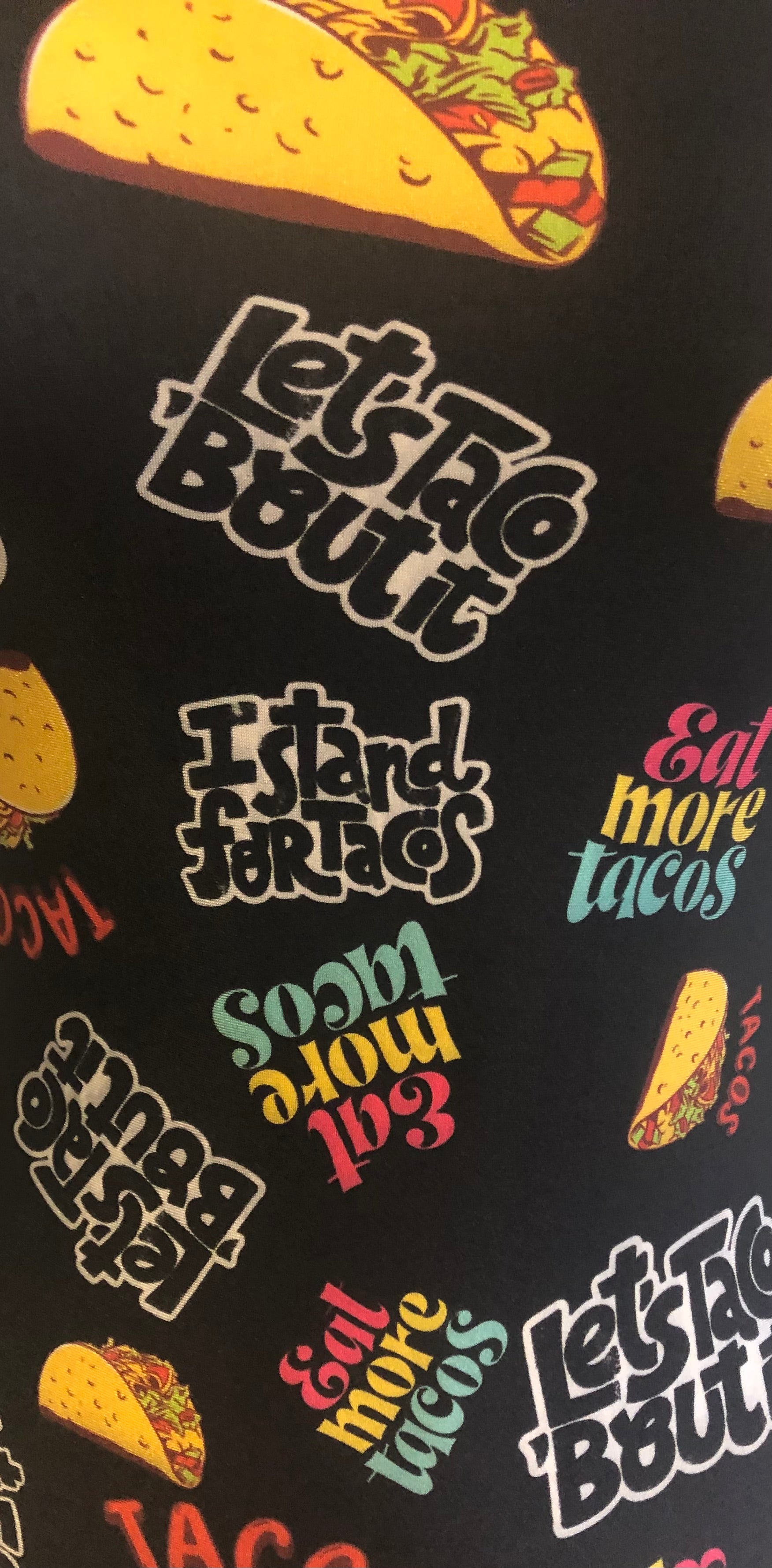 Fabric Shot Let's Taco Bout it leotard