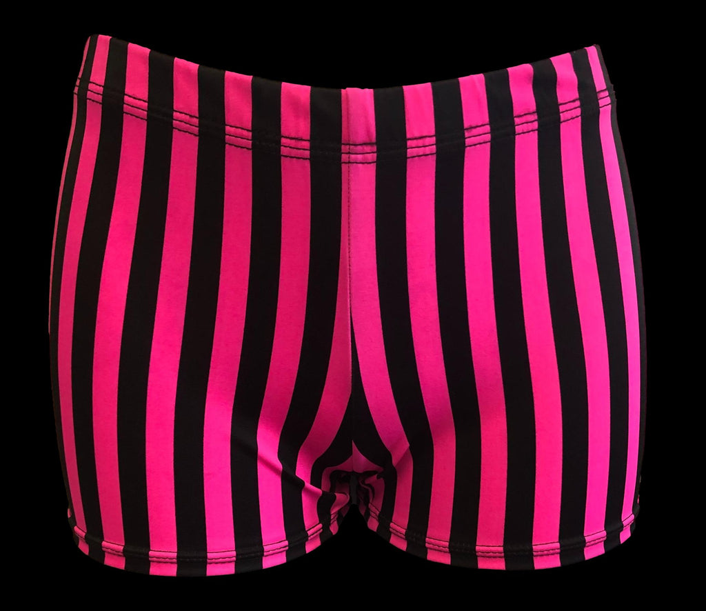 Pink & Black Stripped Performance Shorts