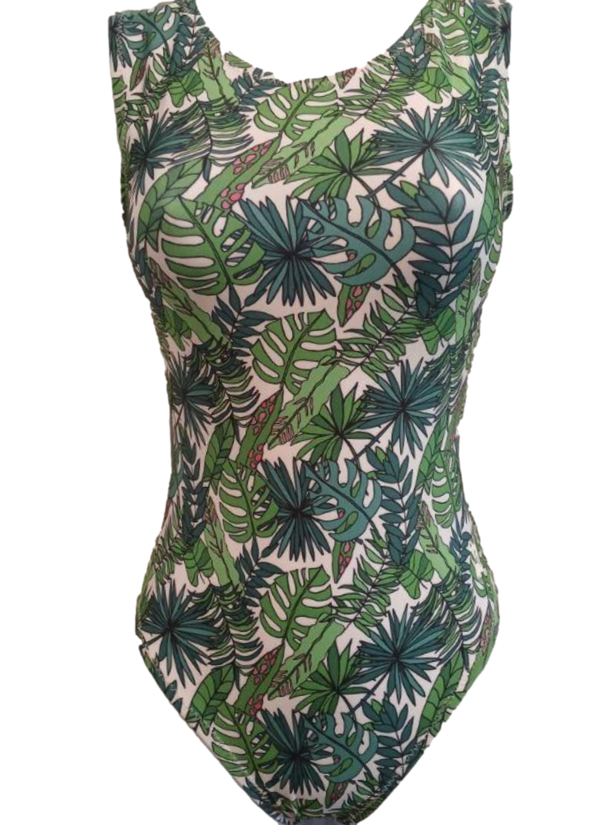 jungle jive leotard with green palms