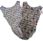 jungle luxe palm and exotic mixed gymnastics leotard print