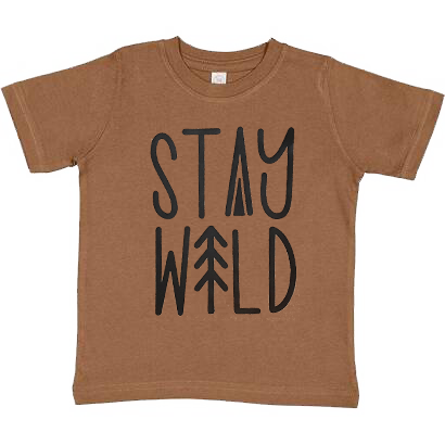 brown nature boys tee stay wild