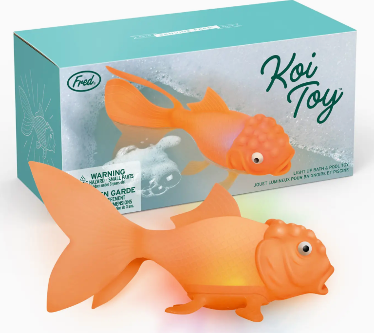 bath toy for kids orange koi fish lights up