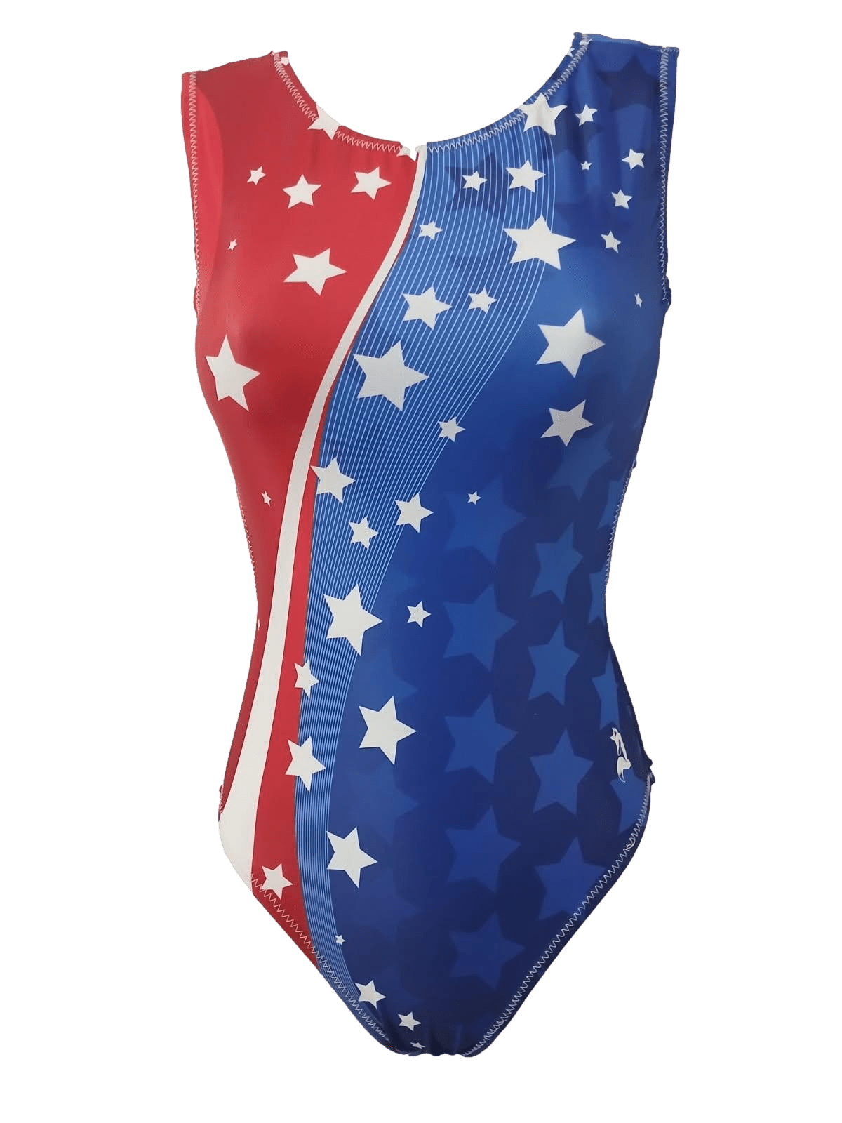 Leotard with red, white, and blue design on a transparent background