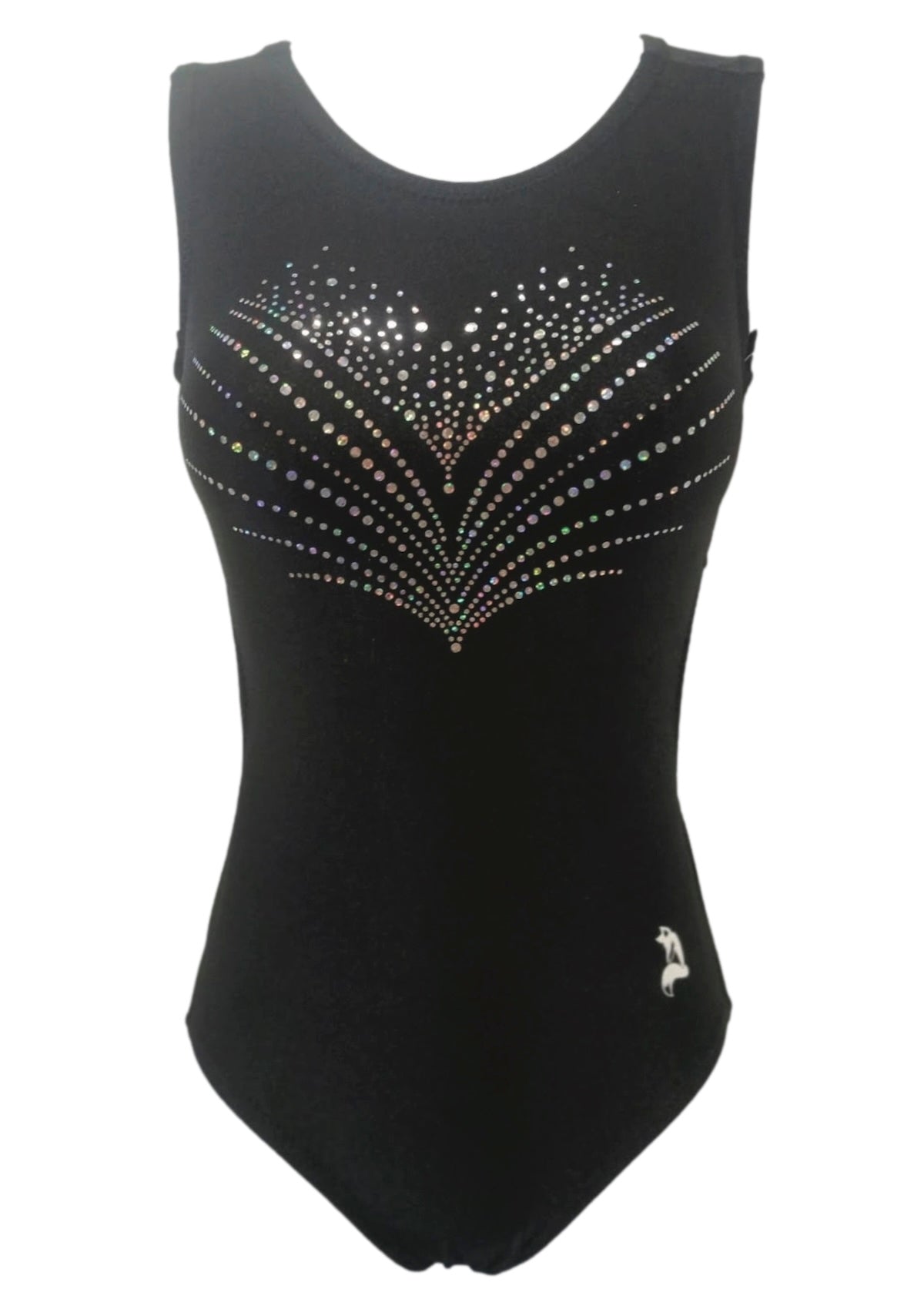 Black Blitz Bling Rhinestone Gymnastics & Dance Leotard - Foxy’s