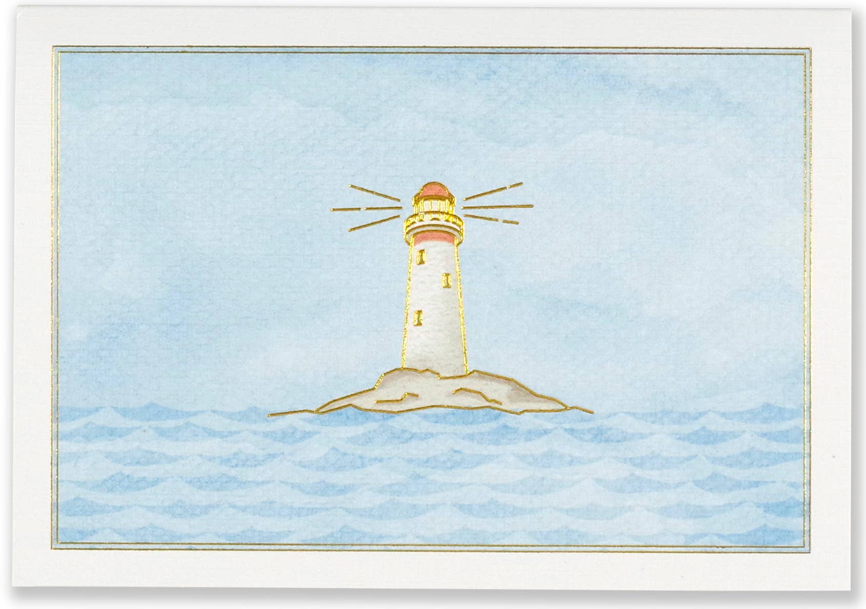 Illustration of a lighthouse against a blue sky background