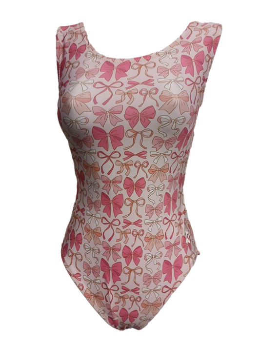 little bow pink leotard