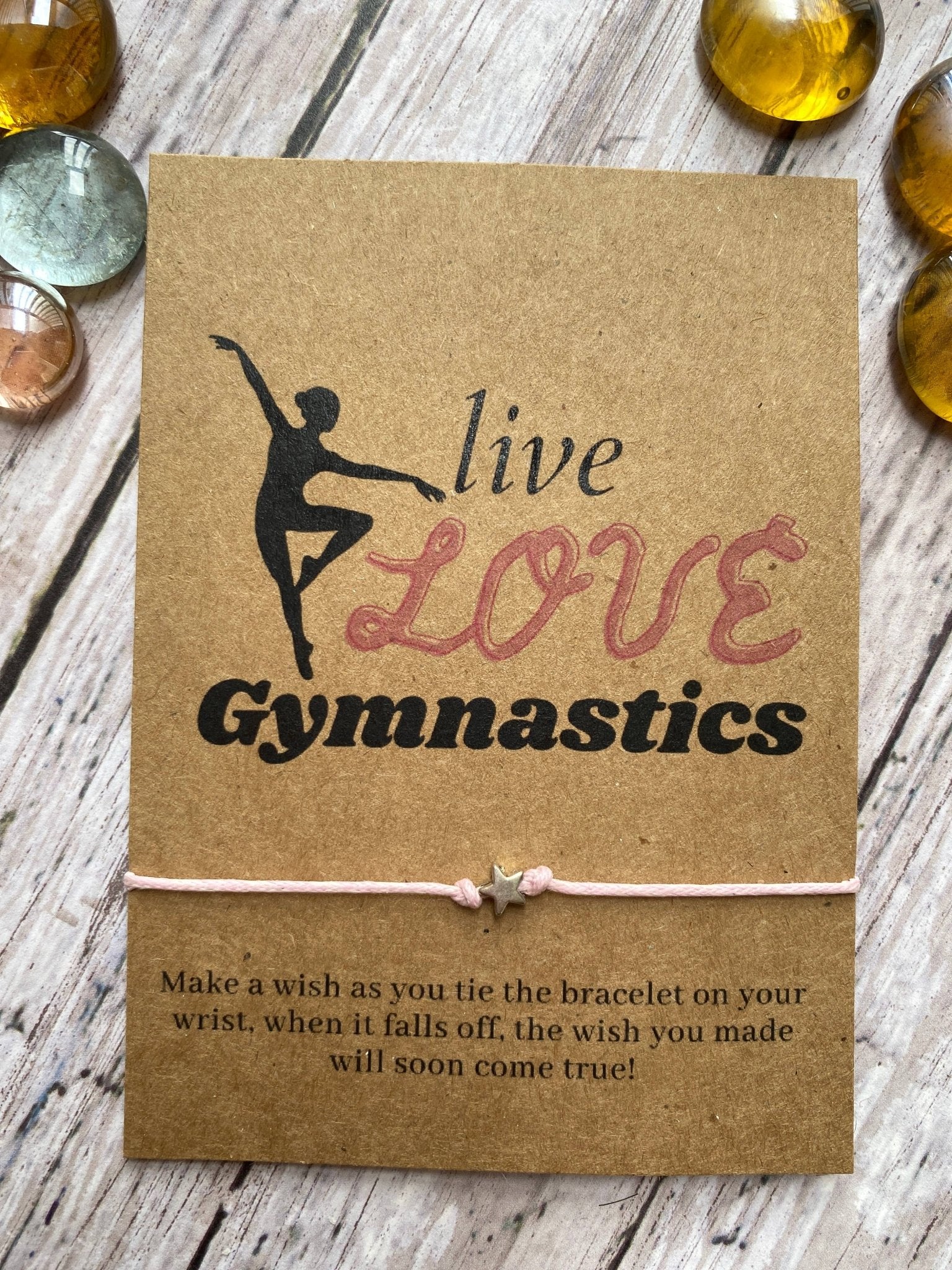 Live love gymnastics wish bracelet