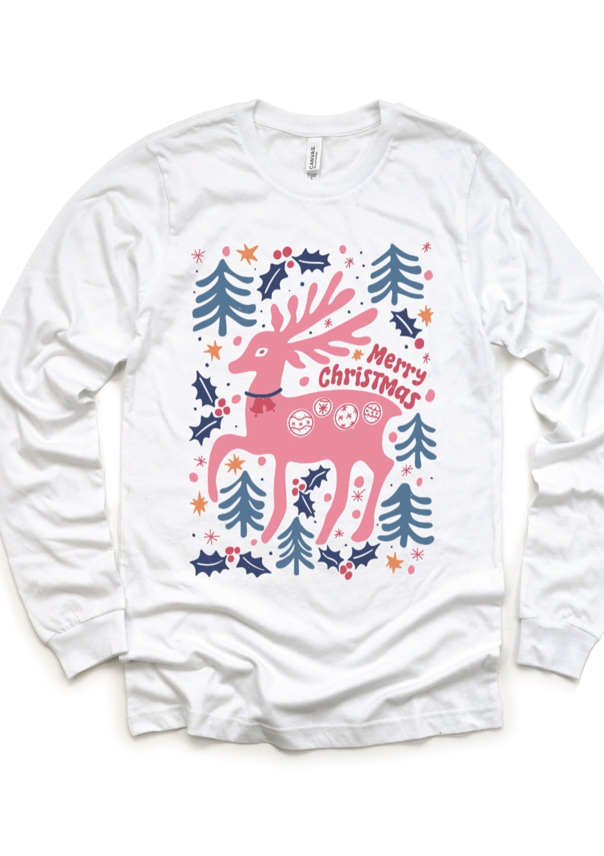 Boho Reindeer Christmas Shirt - Long Sleeve Tees & Sweatshirts - Foxy’s