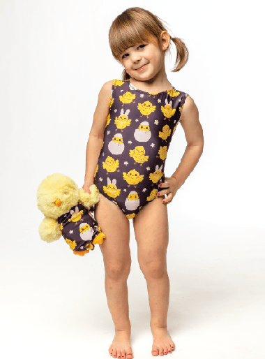 Easter Chicky Tumble Tot Matching Doll Leotard Set for Kids - Foxy’s