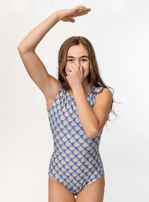 Seaform Siren Scales Leotard for Girls - Foxy’s
