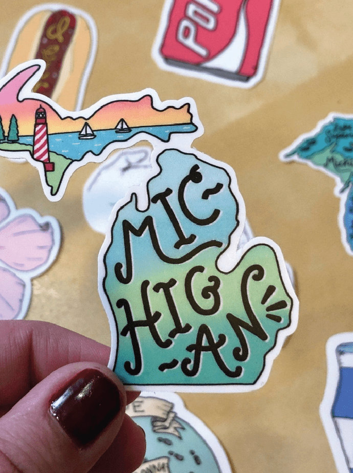 Michigan Lighthouse Sticker - Waterproof Vinyl Decal - Great Lakes Souvenir - Foxy’s