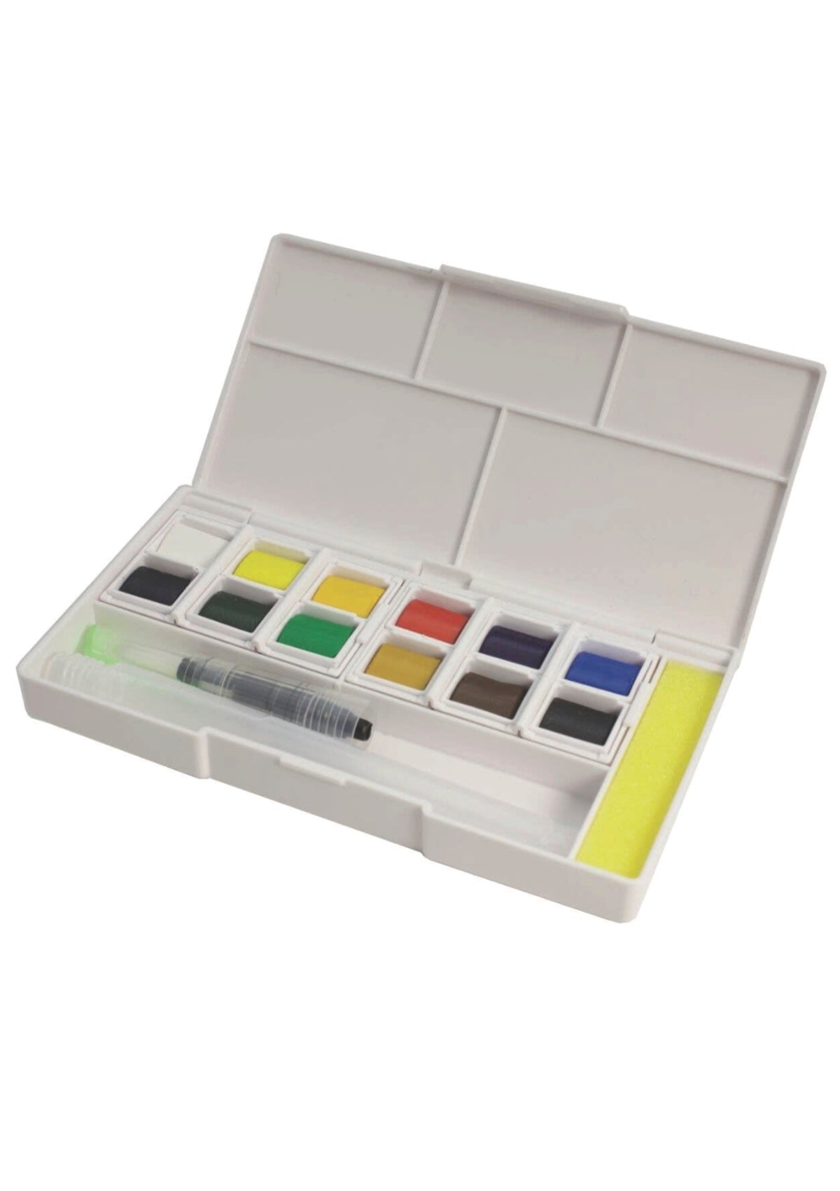 Mini Travel Watercolor Set - 12 Vibrant Colors, Refillable Brush - Foxy's - Foxy’s