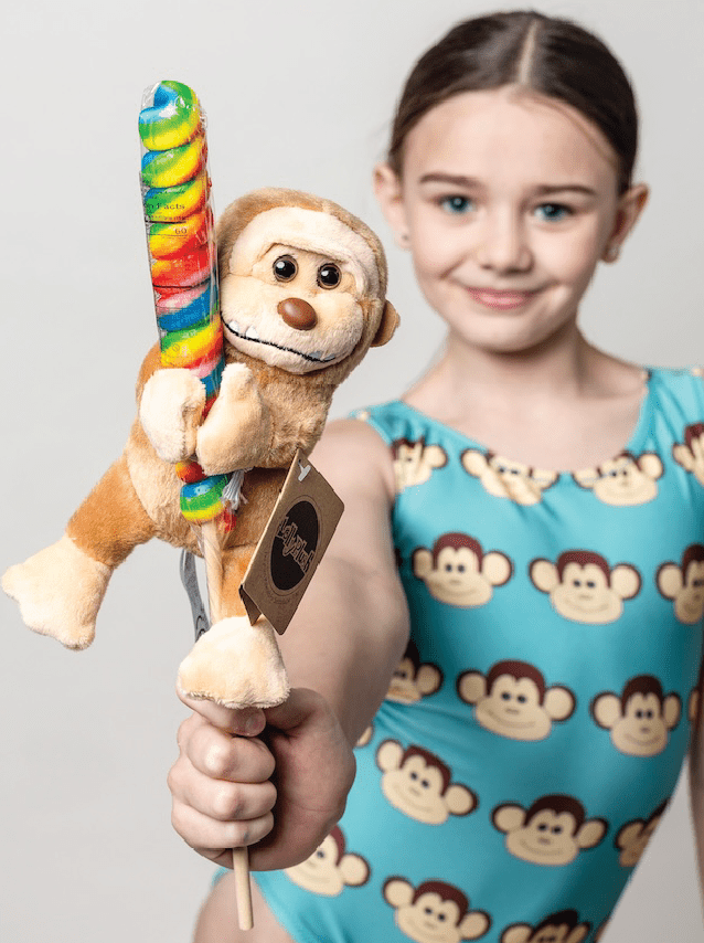 Girls Gymnastics Leotard - Foxy's Monkey See Monkey Do (Available in Pink & Teal) - Foxy’s