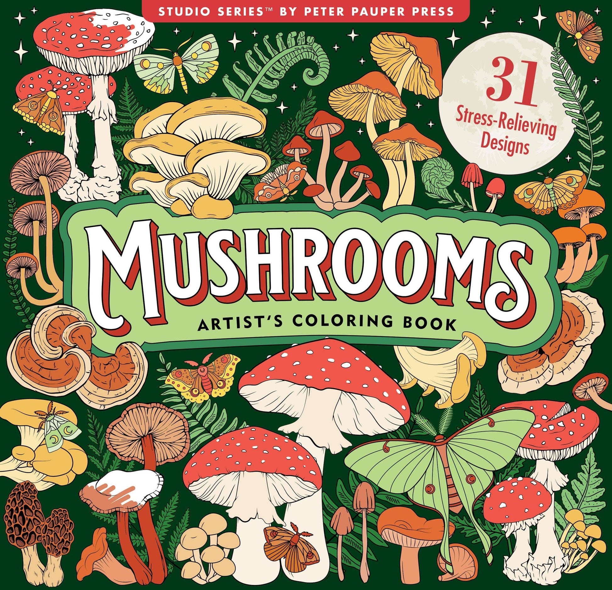 Adult mushroom coloring book