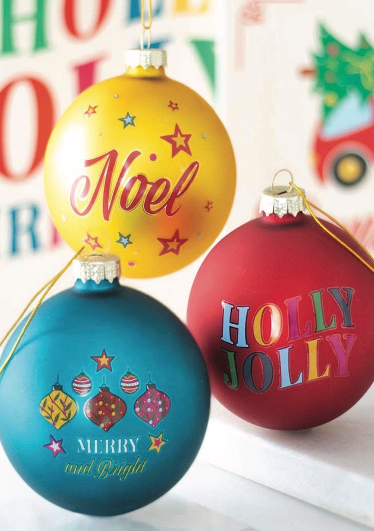 Set of 3 Nostalgic Christmas Glass Baubles - Foxy’s