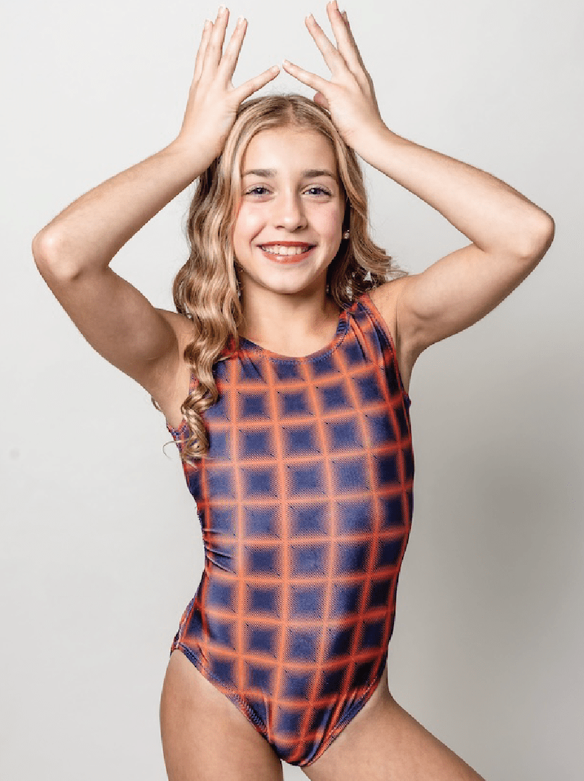CHECKER: Gridster Leotard - Fun & Comfy Gymnastics Leotard | Foxy's Leos - Foxy’s