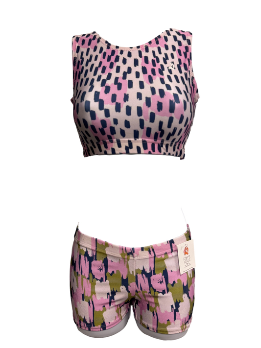 2-piece athletic wear shorts and top set