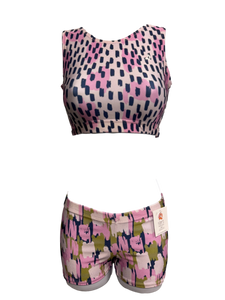 2-piece athletic wear shorts and top set