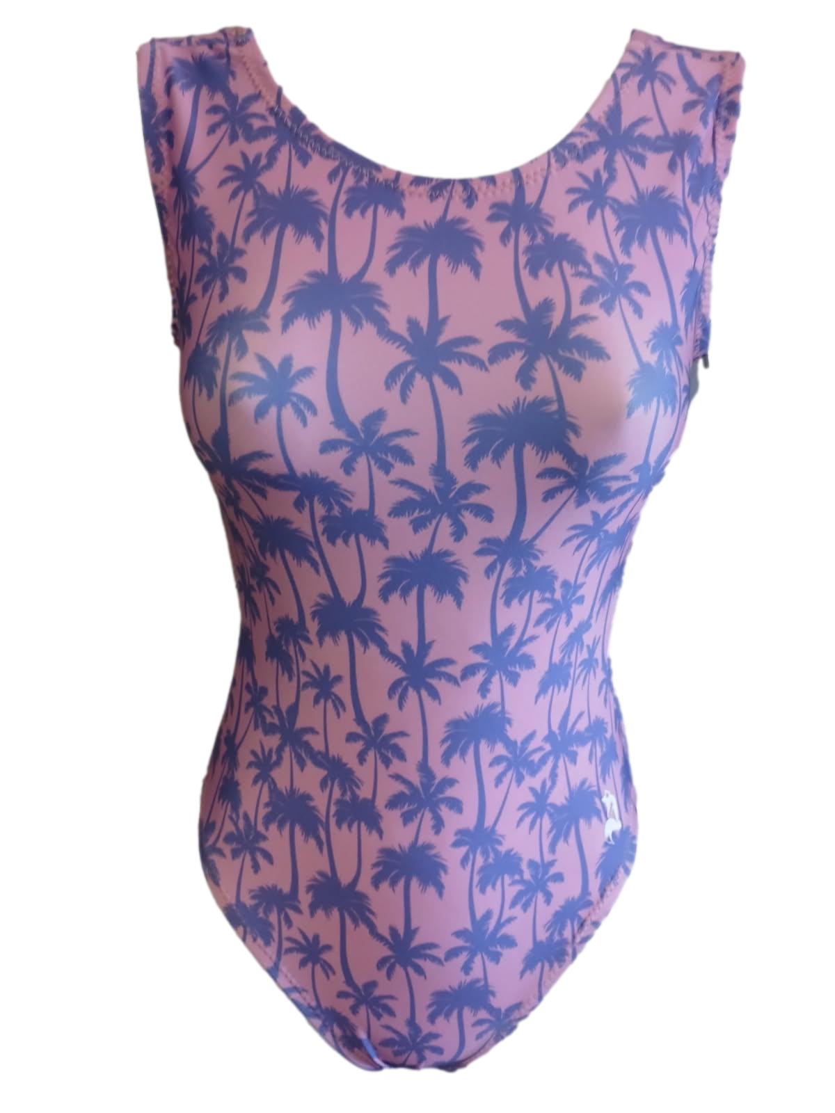 pink and purple palm tree leotard for dance and gymnastics 