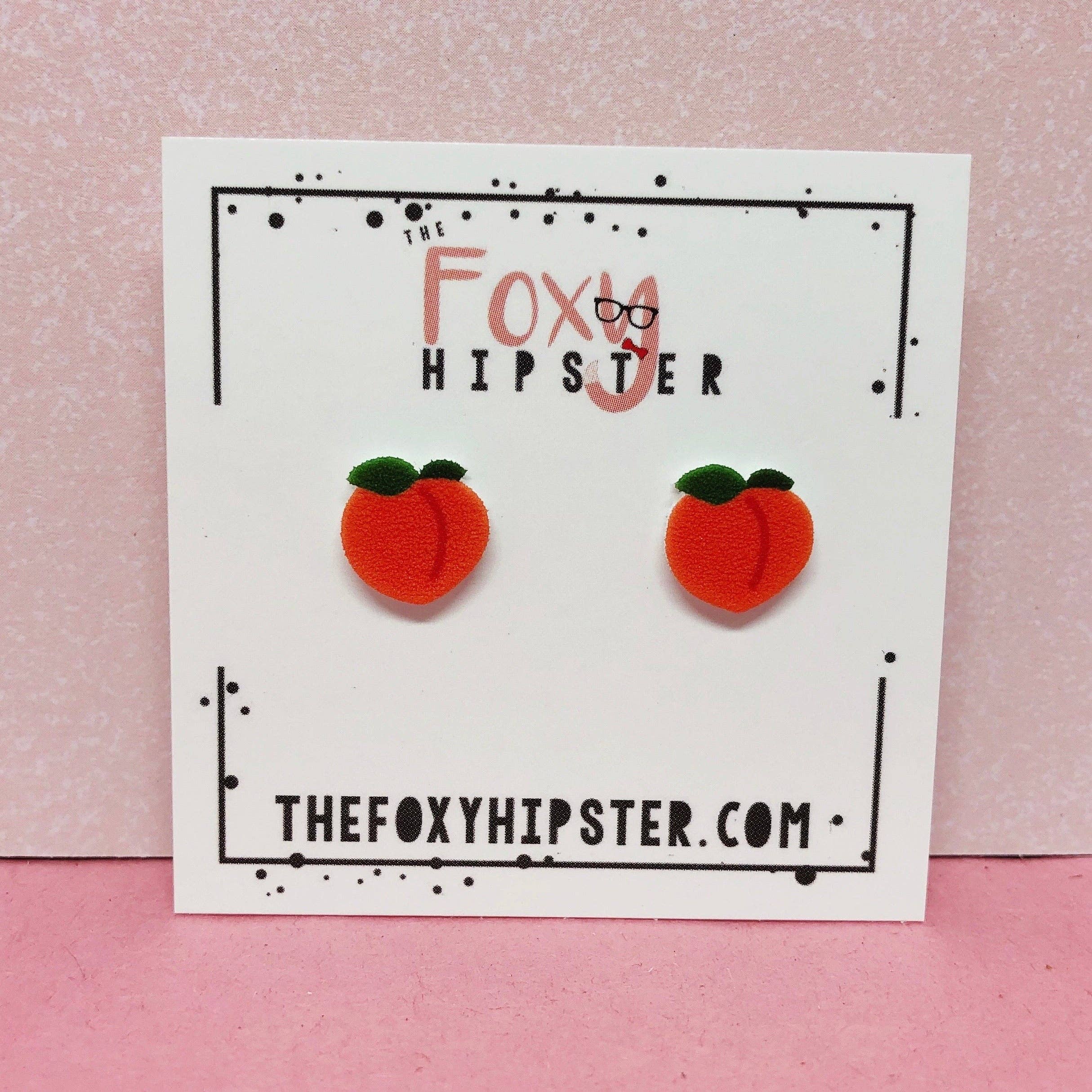 cute peach stud earrings for girls