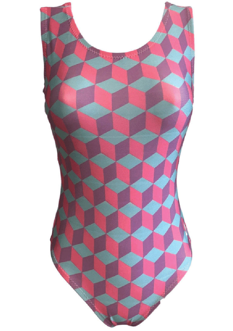 Cube Stack Gymnastics Leotard - Foxy's Leos - Fun, Comfy & Made in the USA! - Foxy’s