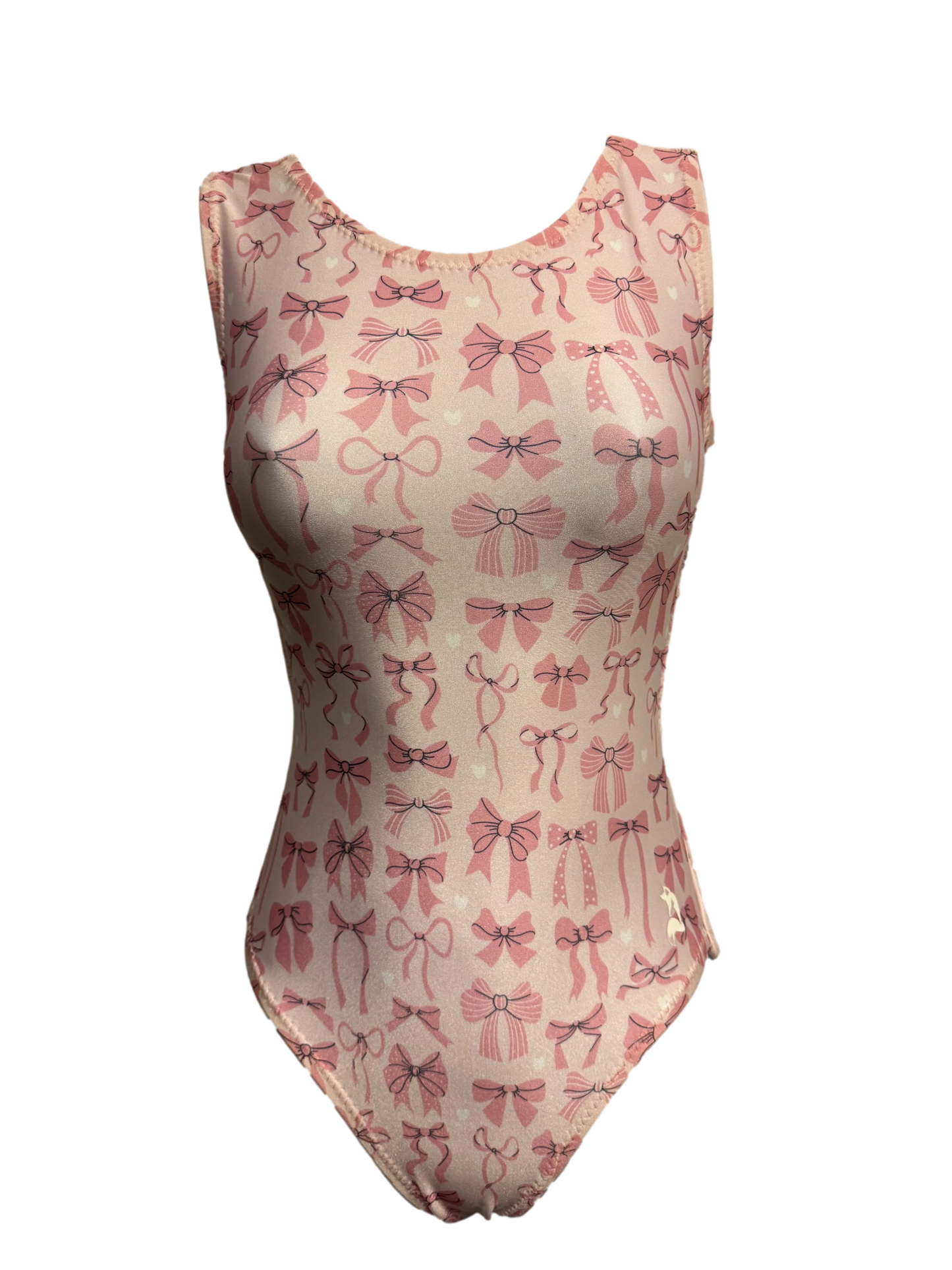 light pink bow leotard