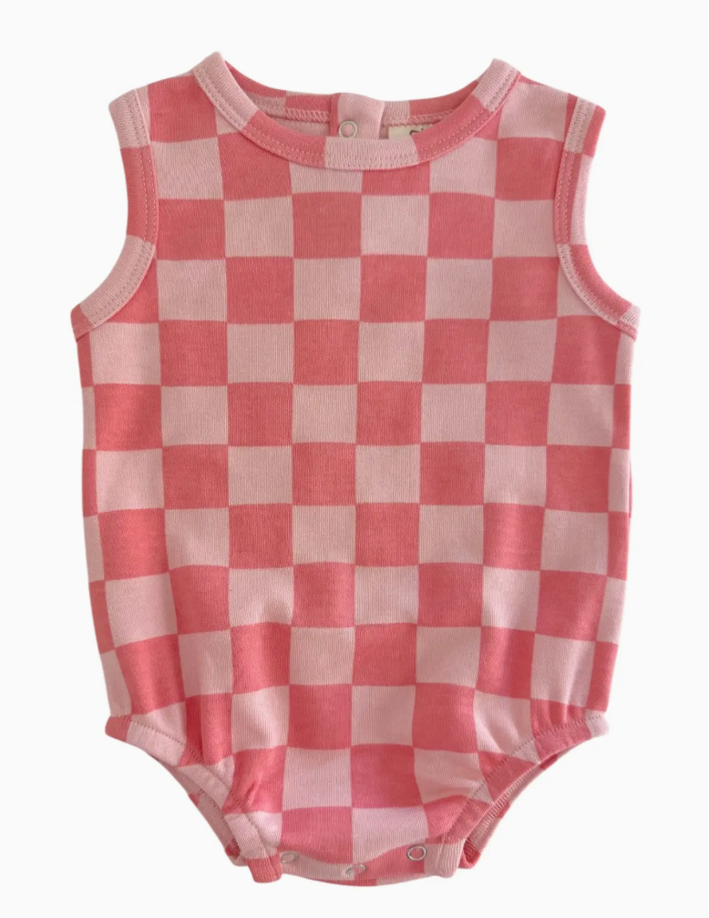 dark and light pink baby bubble outfit