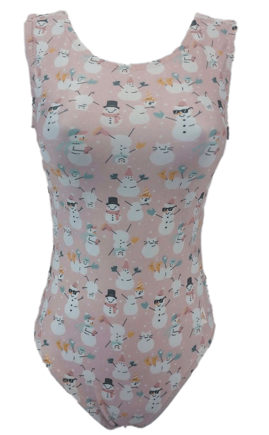 Pink Flipping Snowmen Winter Leotard for Girls - Foxy’s