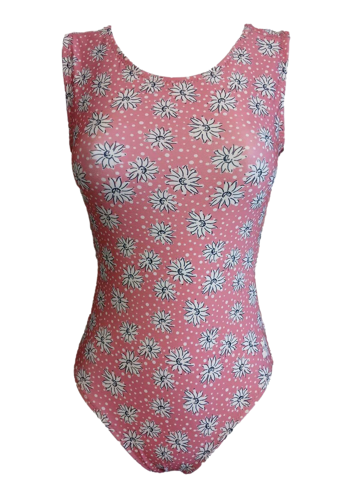 pink flower puff gymnastics and dance leotard