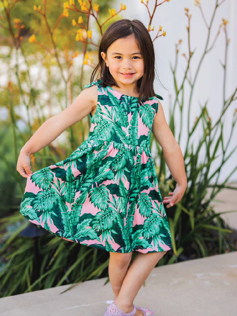 Knotted Shoulder Tank Little Girls Dress - Foxy’s