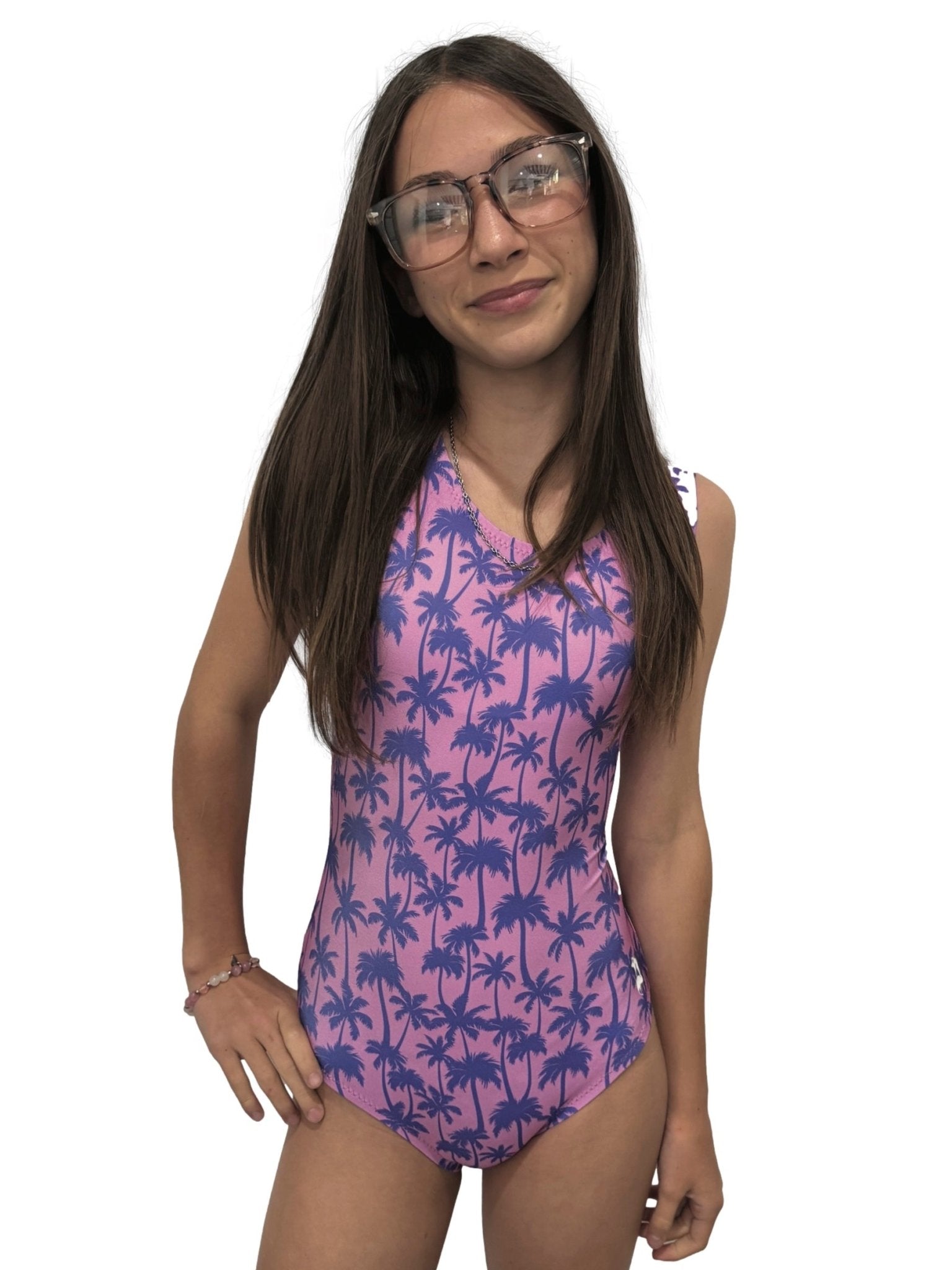 Palm Tree Gymnastics Leotard for Girls - Foxy's Fun & Comfortable Leotard - Foxy’s