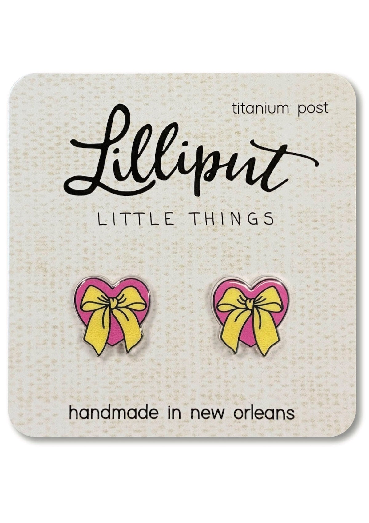 Easter Bow Heart Earrings - Foxy’s