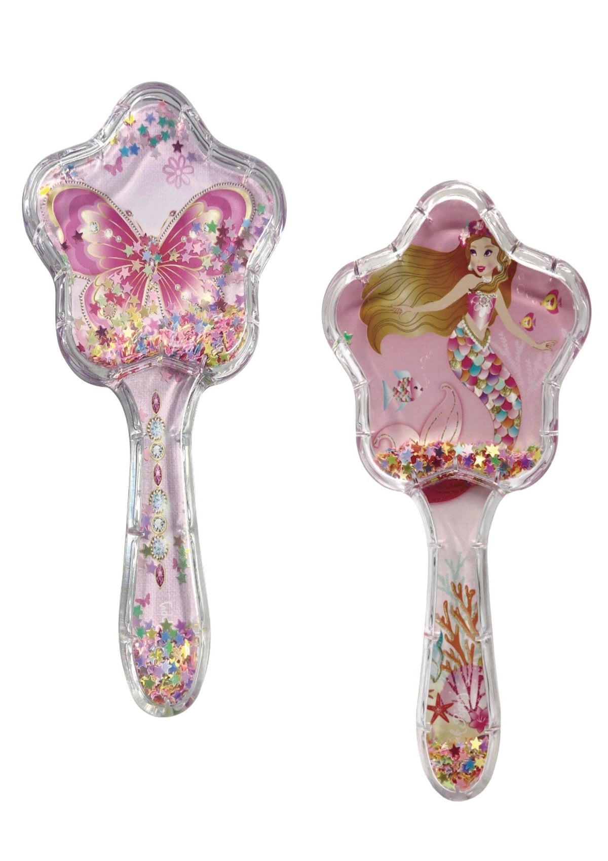 Enchanted Mermaid & Butterfly Hair Brush for Girls - Sparkly Star Design - Foxy’s