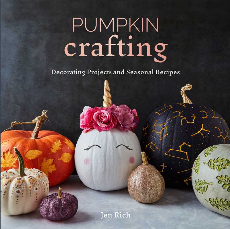 Book cover of 'Pumpkin Crafting' with decorated pumpkins on a dark background