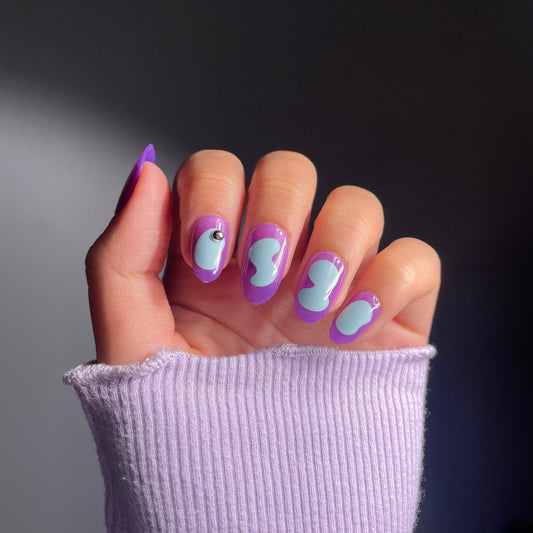 purple press-on nails for girls