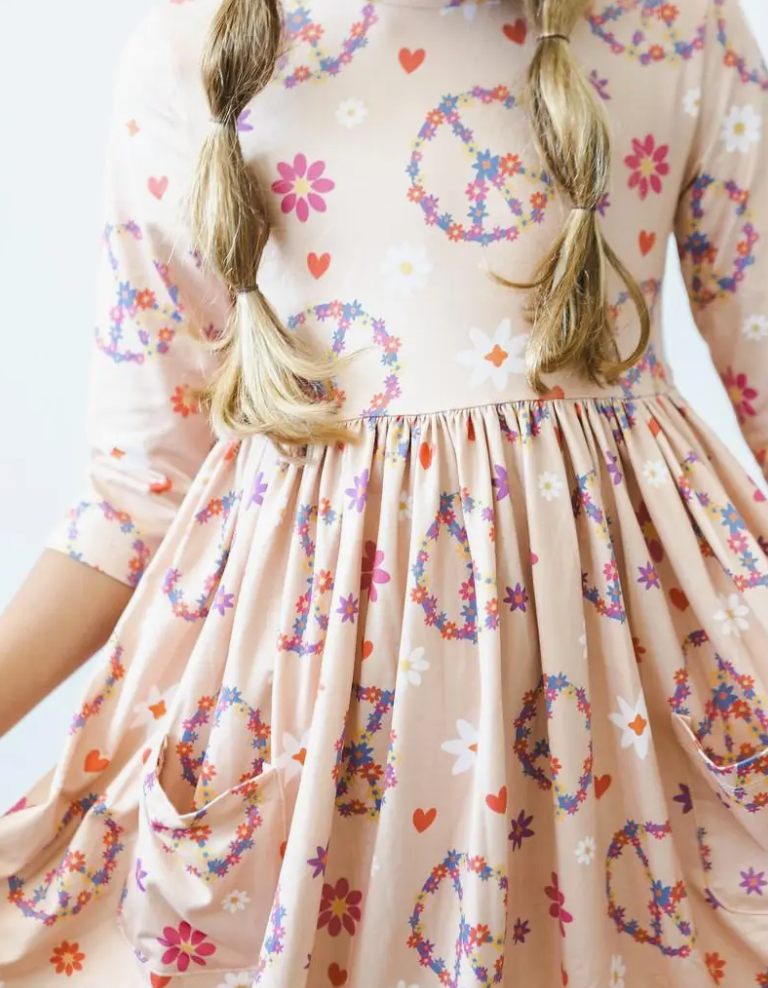 Toddler Flower Child Twirl Dress (Size 2T)