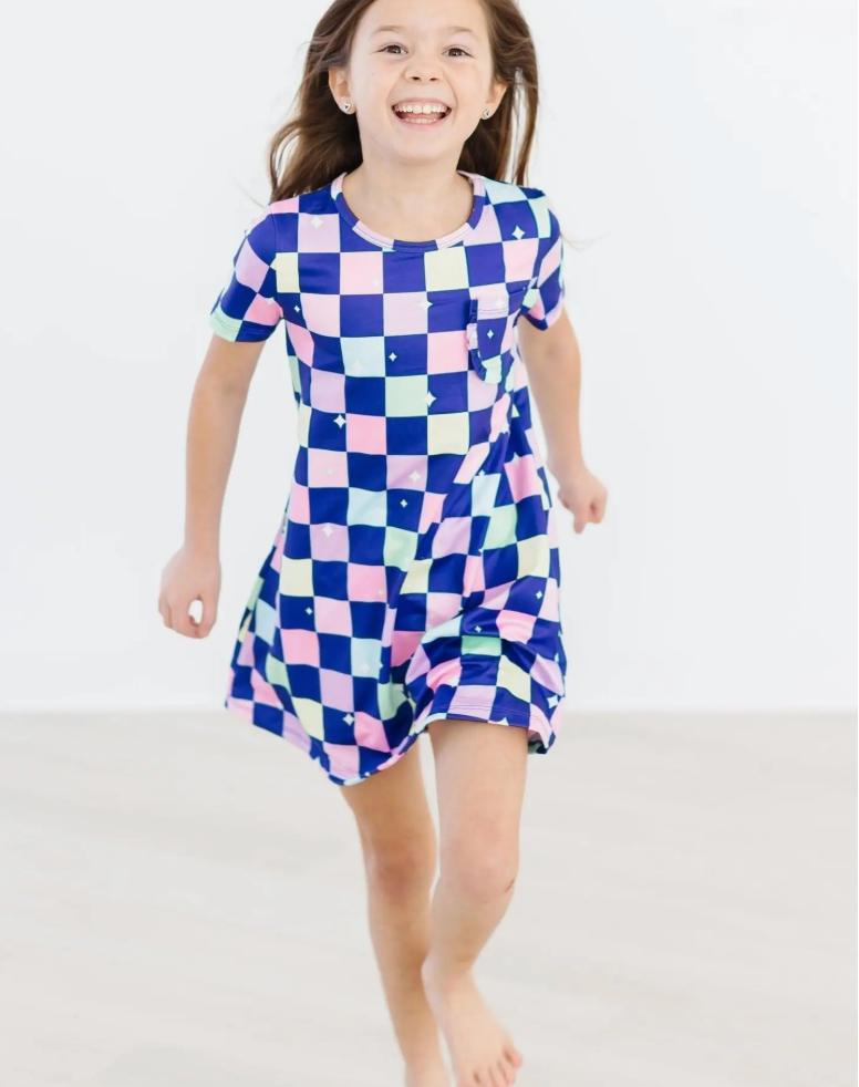 Girls Disco Floor T-Shirt Dress (Size 7/8)
