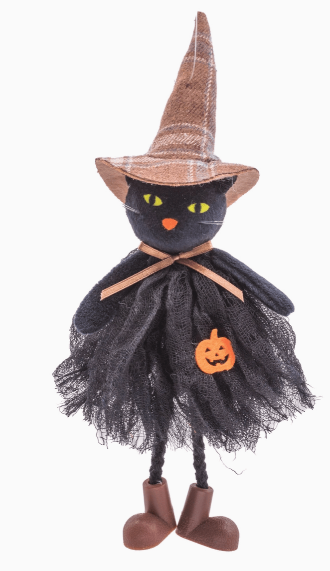 Black Kitty Girl Halloween Doll Ready for Trick - or - Treating - Foxy’s
