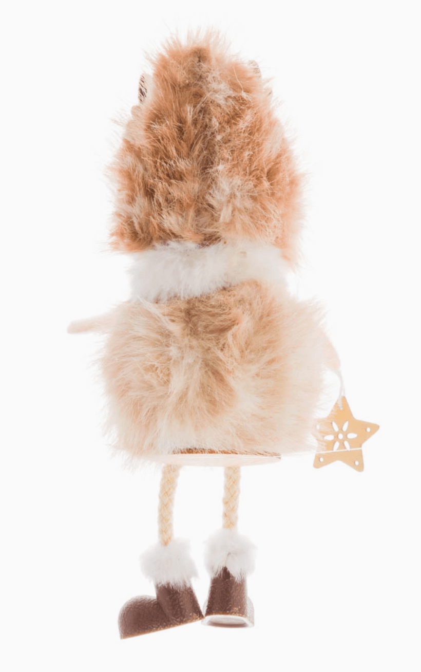 Brown Furry Fawn Girl Doll with Star Ornament - Foxy’s