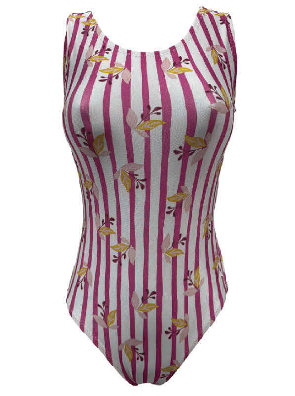 Striped Floral Foxy's Leotard - Foxy’s