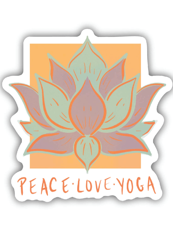Peace, Love & Yoga Sticker - Waterproof Vinyl Decal for Yogis - Foxy’s