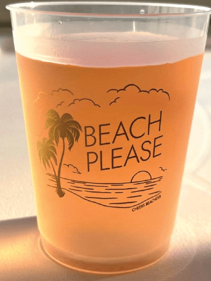 Beach Please! 🌴 Frosted 16 oz Reusable Party Cups - Set of 8 for Epic Beach & Pool Fun! - Foxy’s