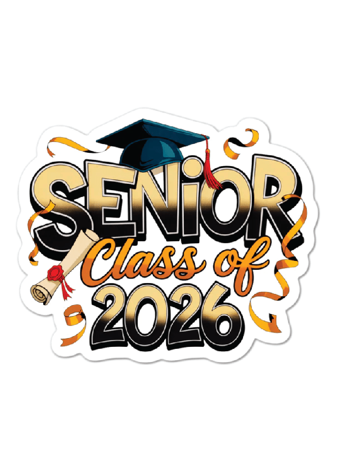 Senior Class of 2026 Waterproof Sticker - Foxy’s