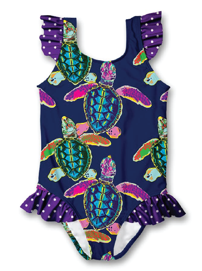 Toddler Girls' Sea Turtle Swimsuit - Size 3T - Foxy's Leotards - Foxy’s