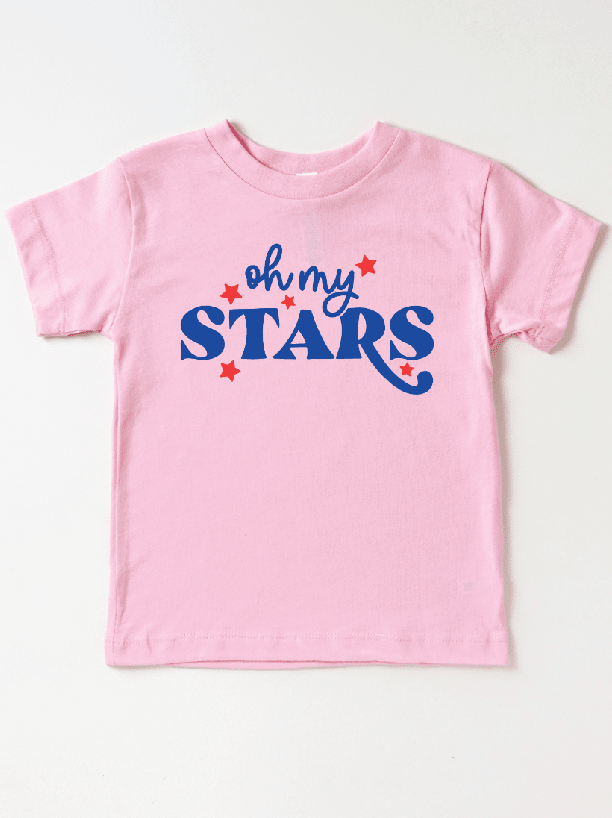 Girls' Oh My Stars 4th of July T-Shirt - Soft Cotton Blend - Foxy's Leotards - Foxy’s