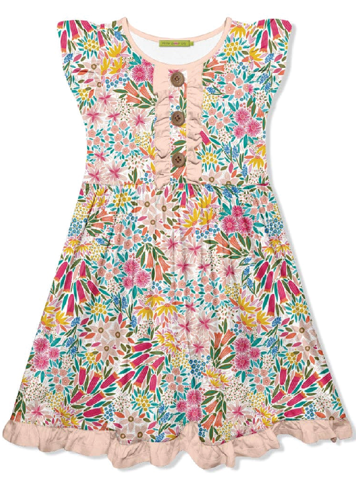 Girls' Light Pink Flower Dress - (Size 3) | Millie Loves Lily - Foxy’s